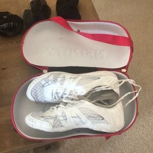 NFINITY cheer shoe size 8 worn twice has shoe bag
